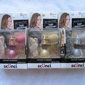 Scunci Instant Hair Shimmer Sparkling Glimmer Glitter Pink Silver Gold Ribbon
